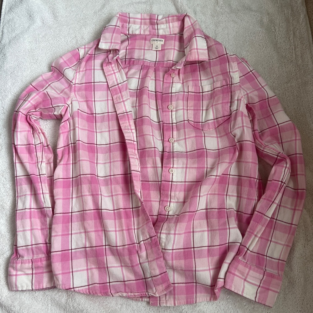 Crewcuts flannel button down, size 14